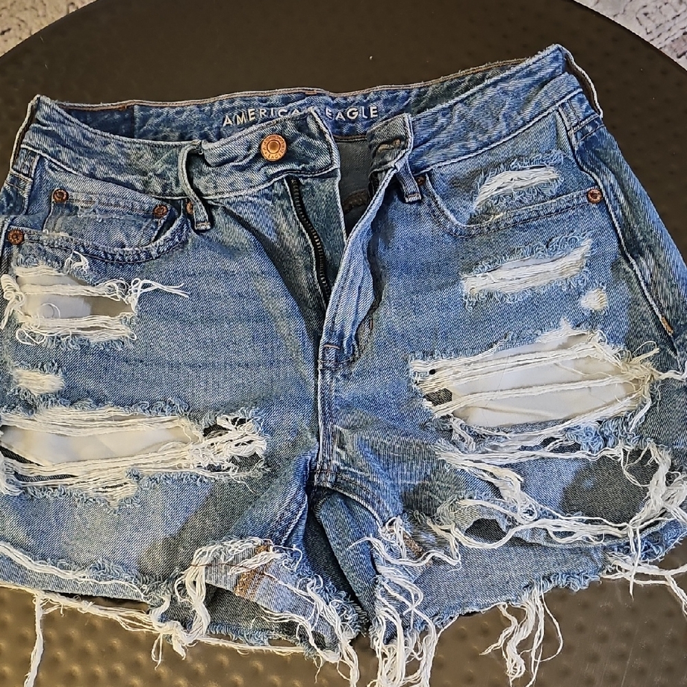 American Eagle Outfitters Ripped Blue Jean Shorts